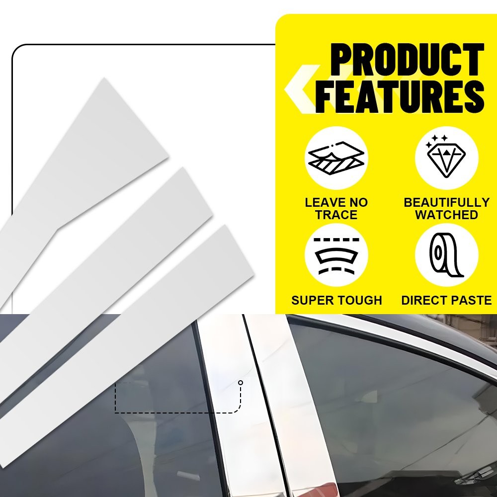 6Pcs Chrome Polycarbonate Window BC Pillar Post Cover Trim For Honda CRV 2012-16
