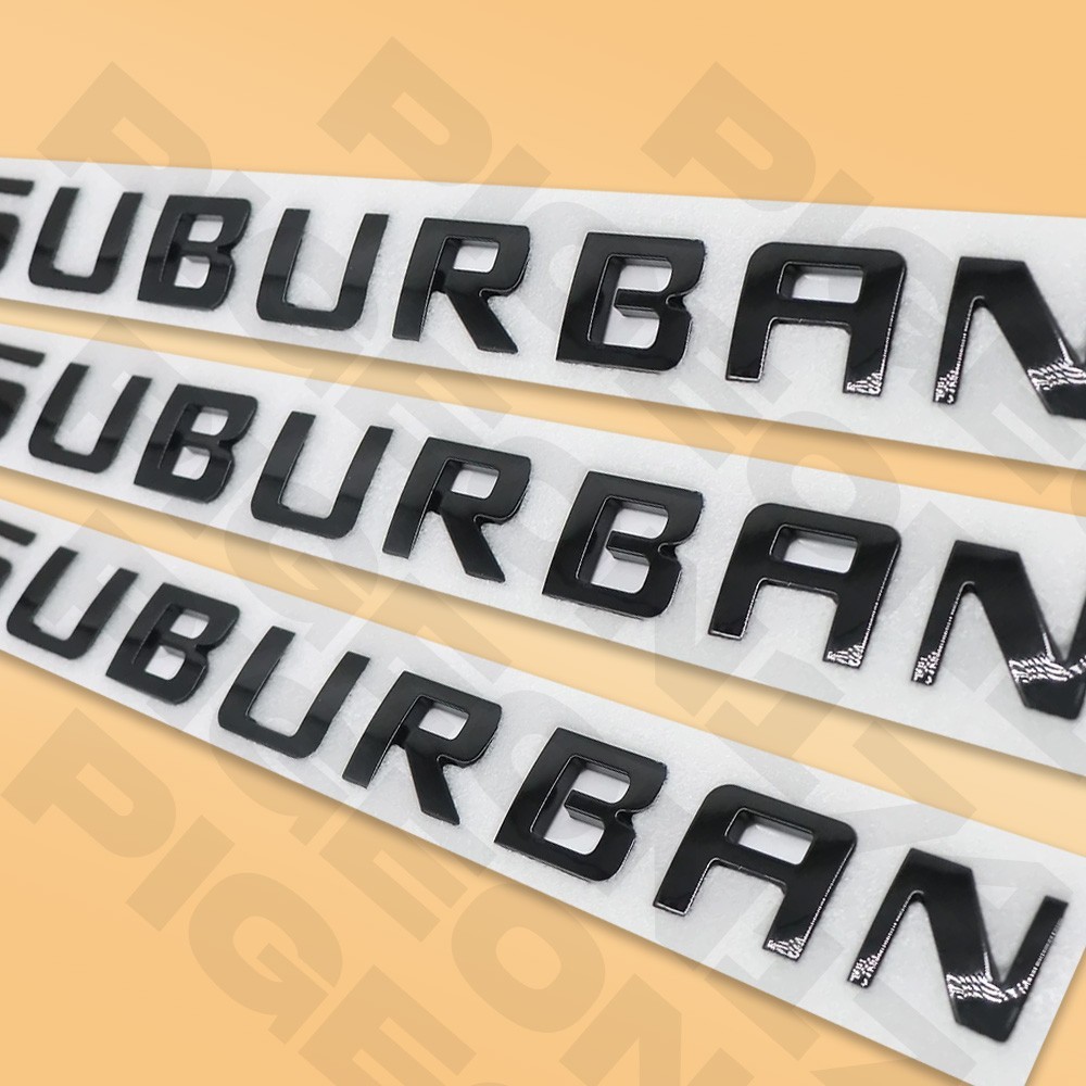 For Chevy Suburban 2007-2020 Accessories Rear Letters Side Emblems Gloss Black