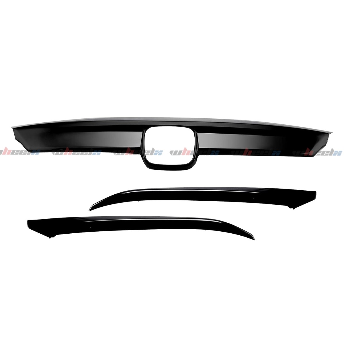 For Honda Accord 2018-2020 3x Glossy Black JDM Style Front Grille Grill Garnish