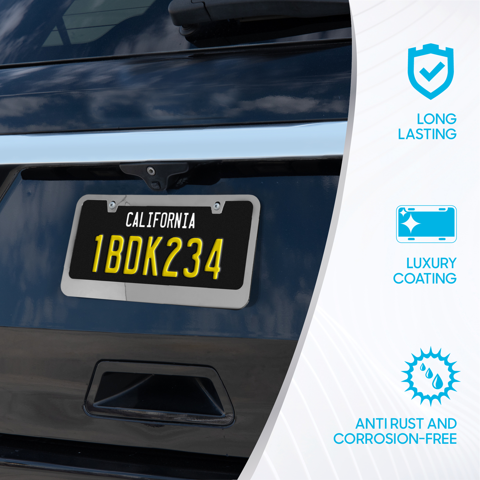 2X Heavy Duty Durable Metal Blank Plain License Plate Frame Slim Universal Fit