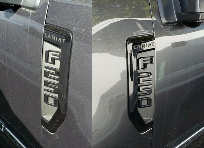Pair Set L/R Side Fender “Lariat” Emblems Badges For 17-22 F250Truck Black
