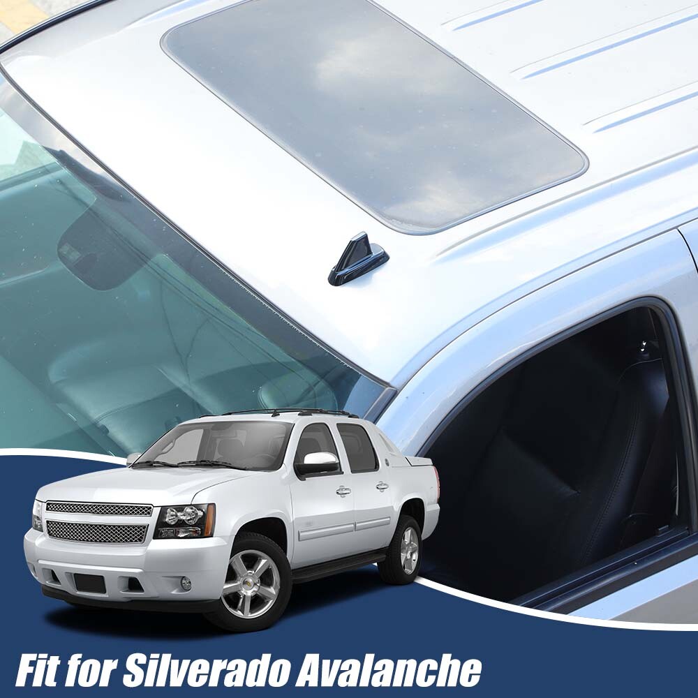 Black Roof Top Plated Antenna Base Cover Trim For Chevy Avalanche Suburban 07-13