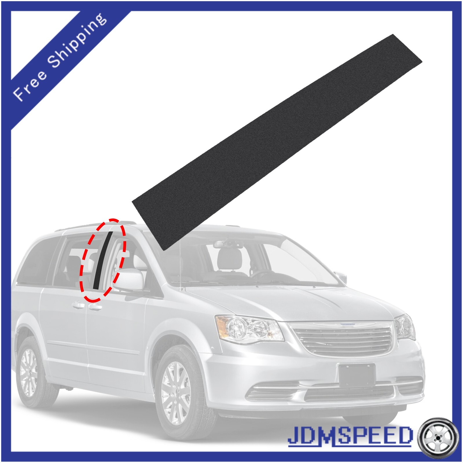 926-445 Front Right Door Applique B Pillar Molding For 2008-2020 Dodge Chrysler