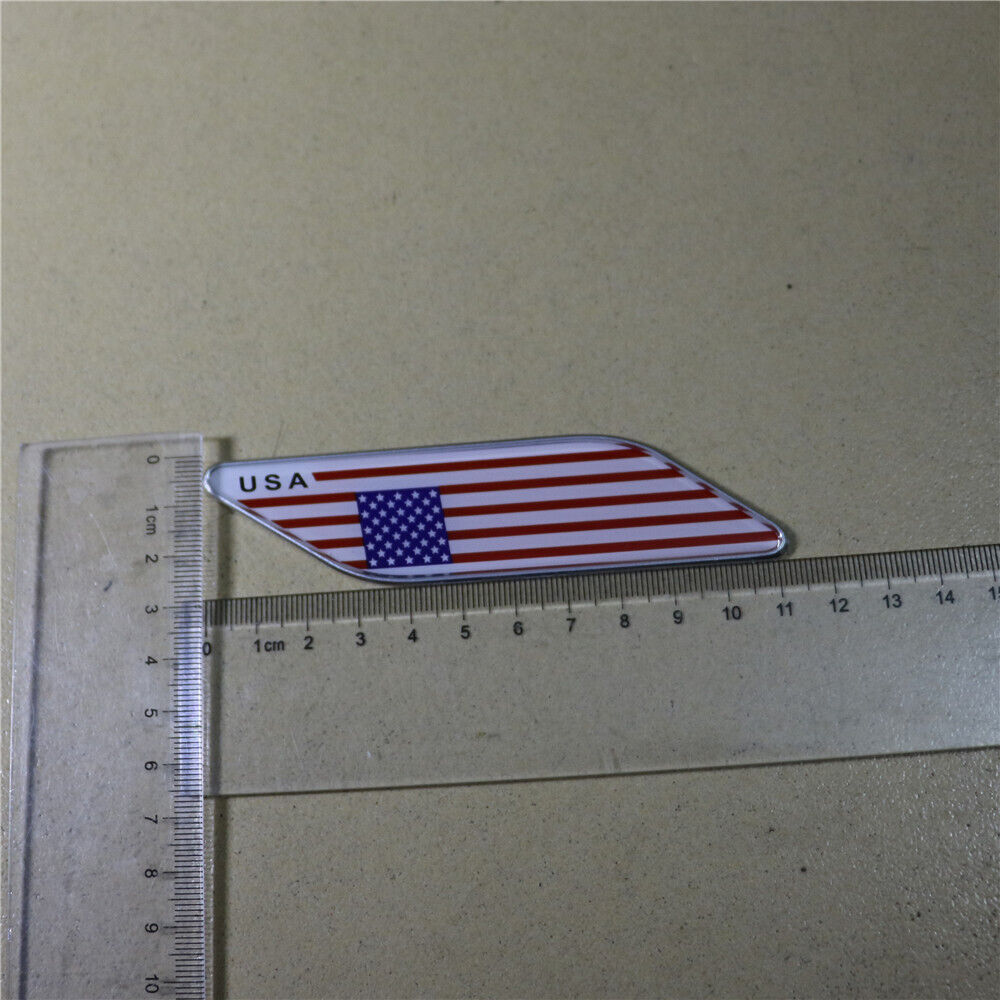 Pair USA Flag Plastic Badge Decal Sticker Emblem Engine 3D America United States