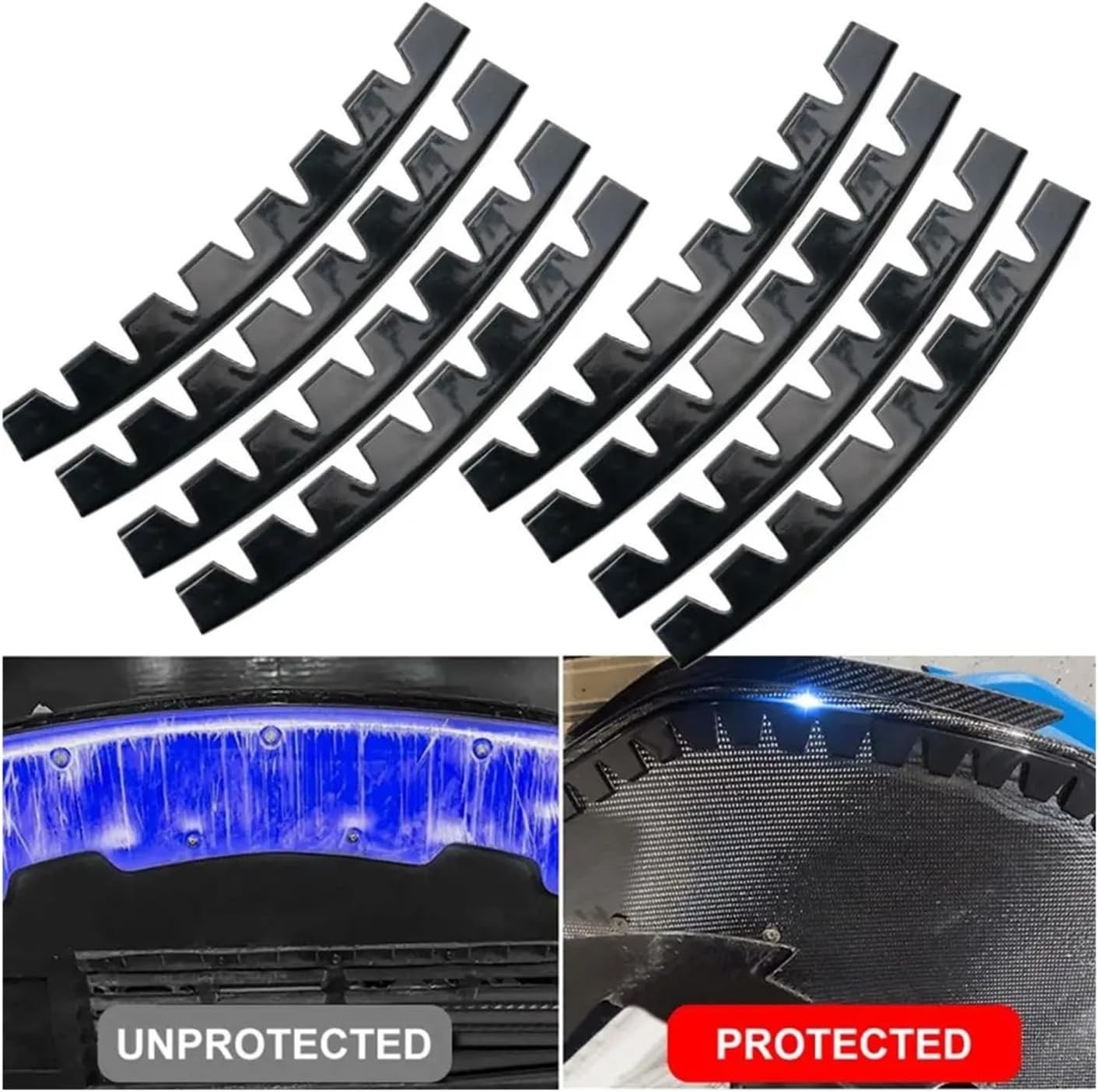 8pcs Car Truck Front Bumper Lip Scrape Guard Edge Fender Protector Trim For GMC