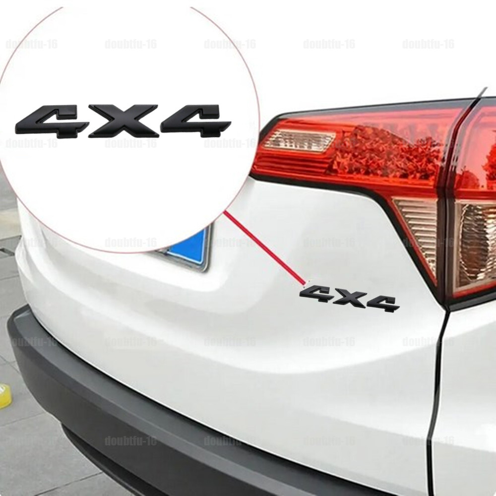 Black 4X4 Four-Wheel Drive Emblem Badge Tailgate Sticker Car Truck Accessories