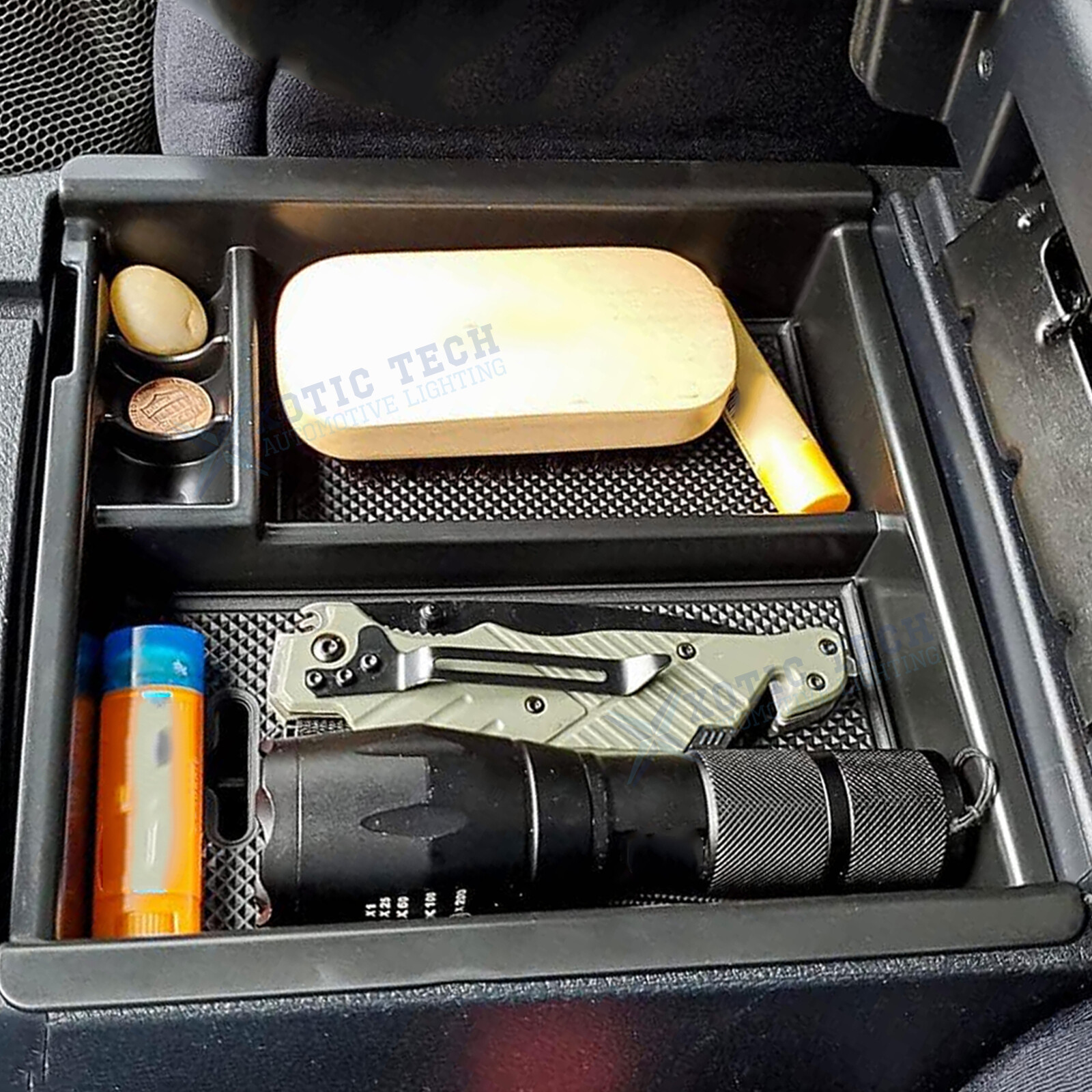 1X Armrest Box Secondary Tray Coin Storage Container For Toyota Tacoma 2016-2023
