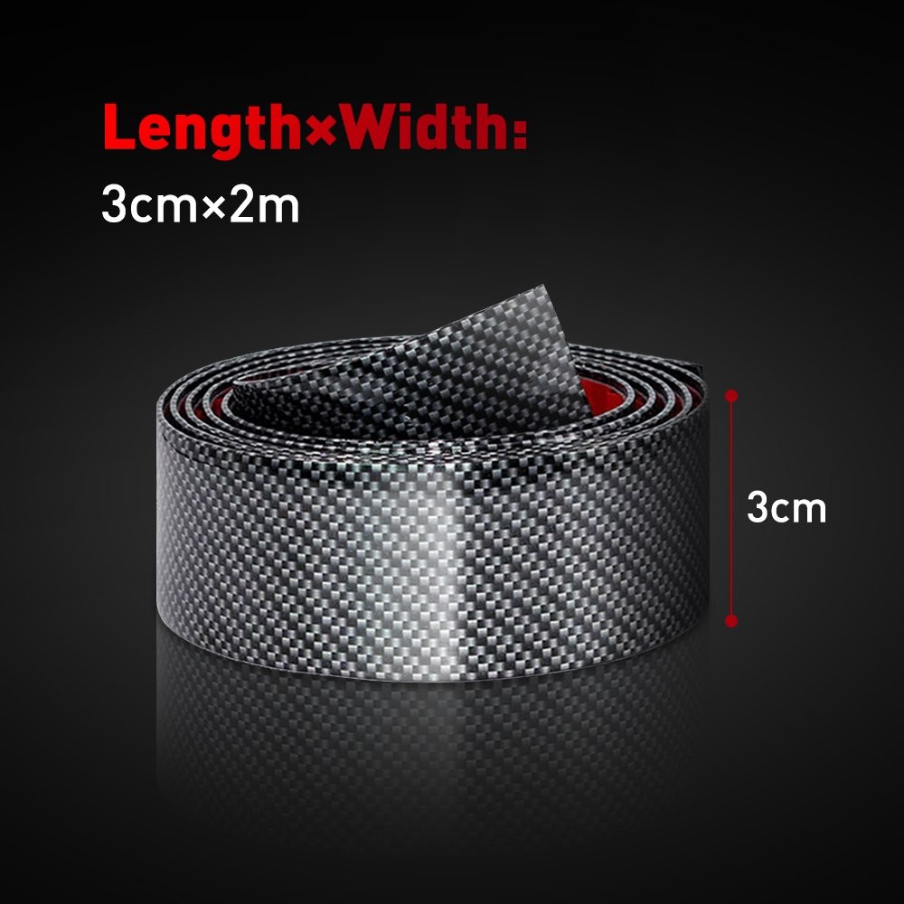 Red Car Door Protector Sill Scuff Cover Sticker Anti-scratch Carbon Fiber Strip