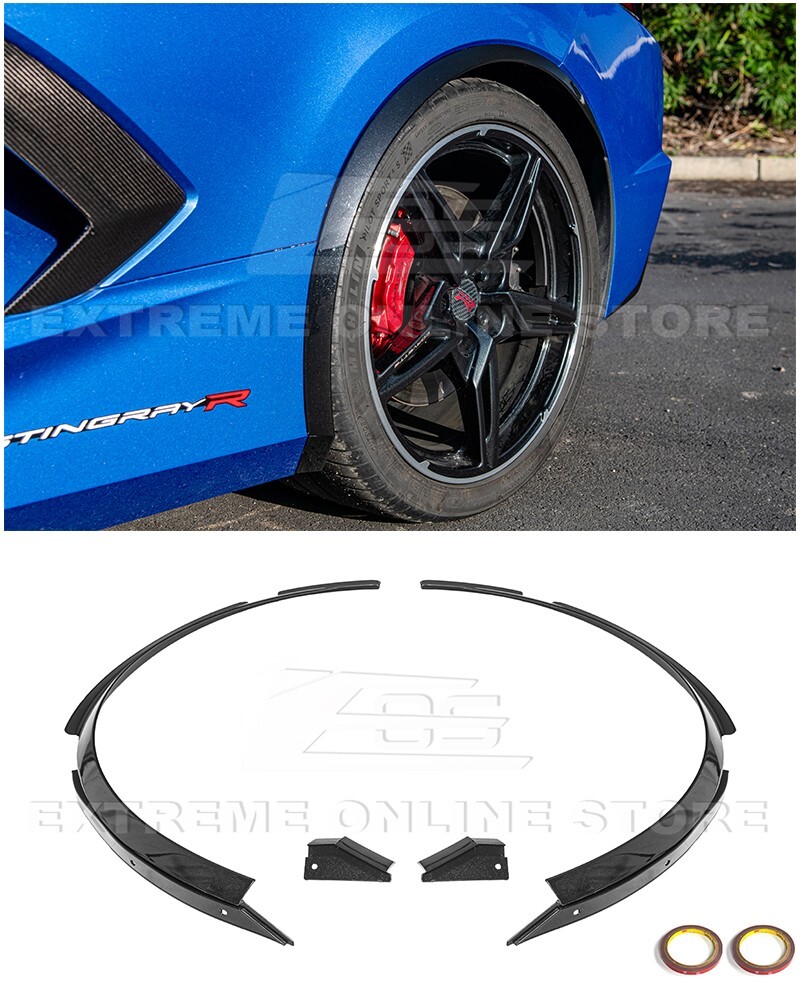 For 20-Up Corvette C8 CARBON FLASH Rear Side Wheel Molding Fender Extensions