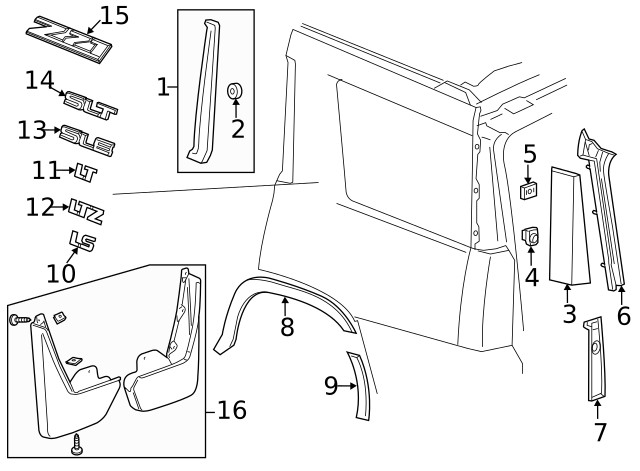 Genuine GM Driver Side Back Body Opening Side Lower Gutter 84273588