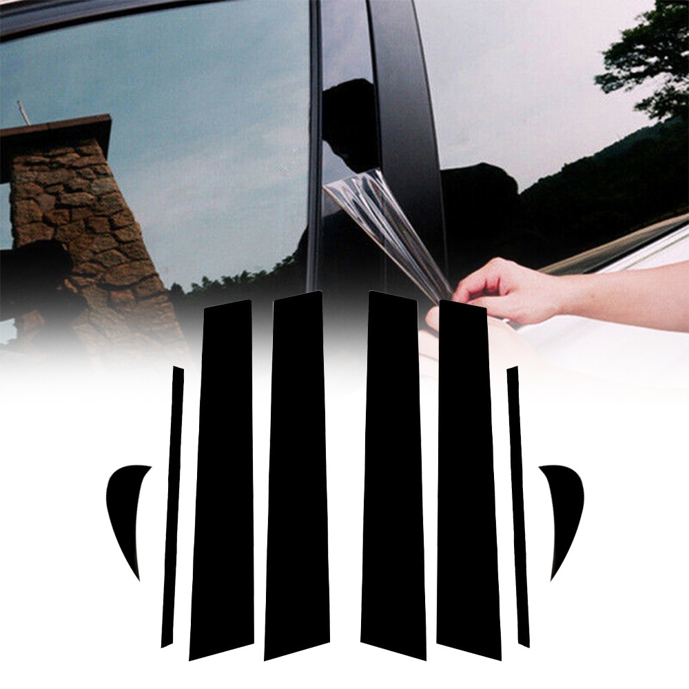 8pcs Glossy Pillar Black Post for 2018-2021 Toyota Camry Door Window Trim Covers