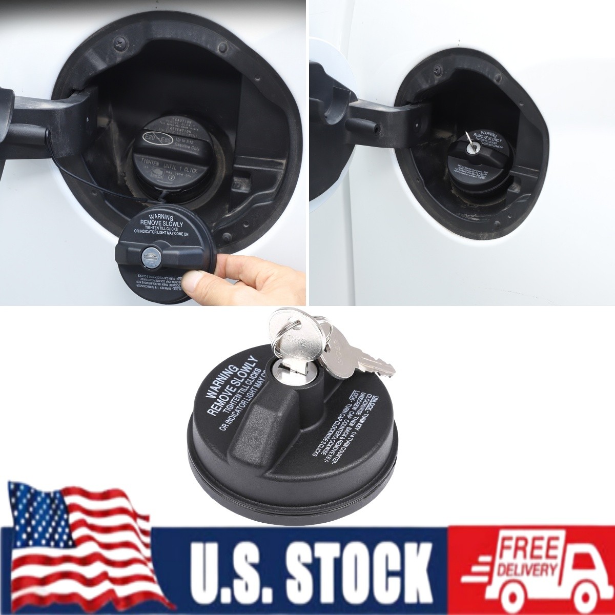 ABS Gas Fuel Tank Cap With Lock Fits For Toyota Tundra 2022-2023
