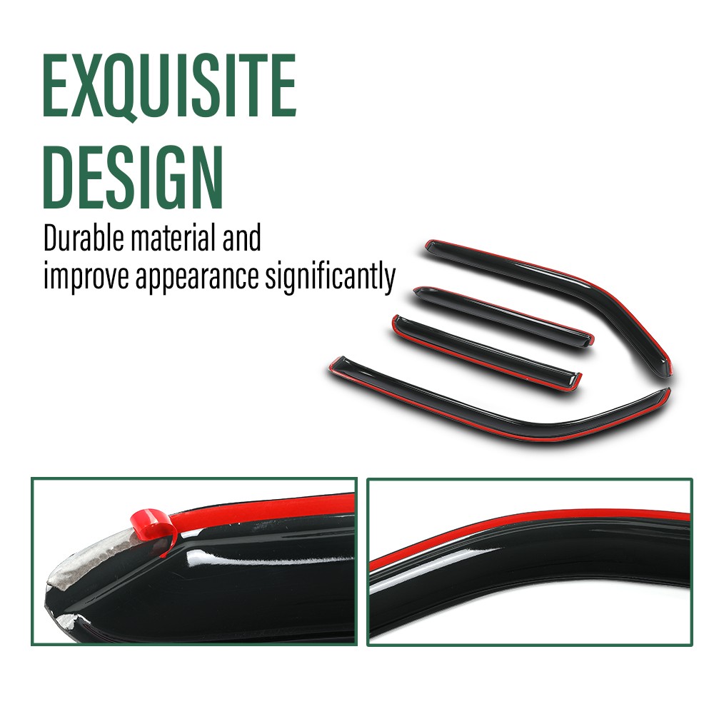 Out Channel Rain Guards Window Vent Visors Shade Fit For 10-24 Toyota 4Runner