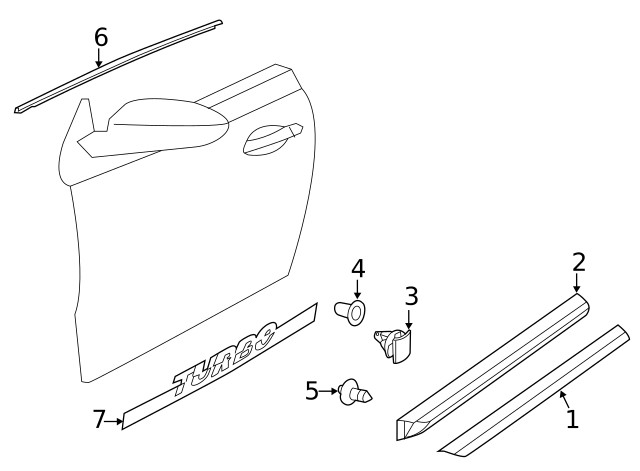 Genuine Volkswagen Door Molding 5C5-854-940-P-GRU