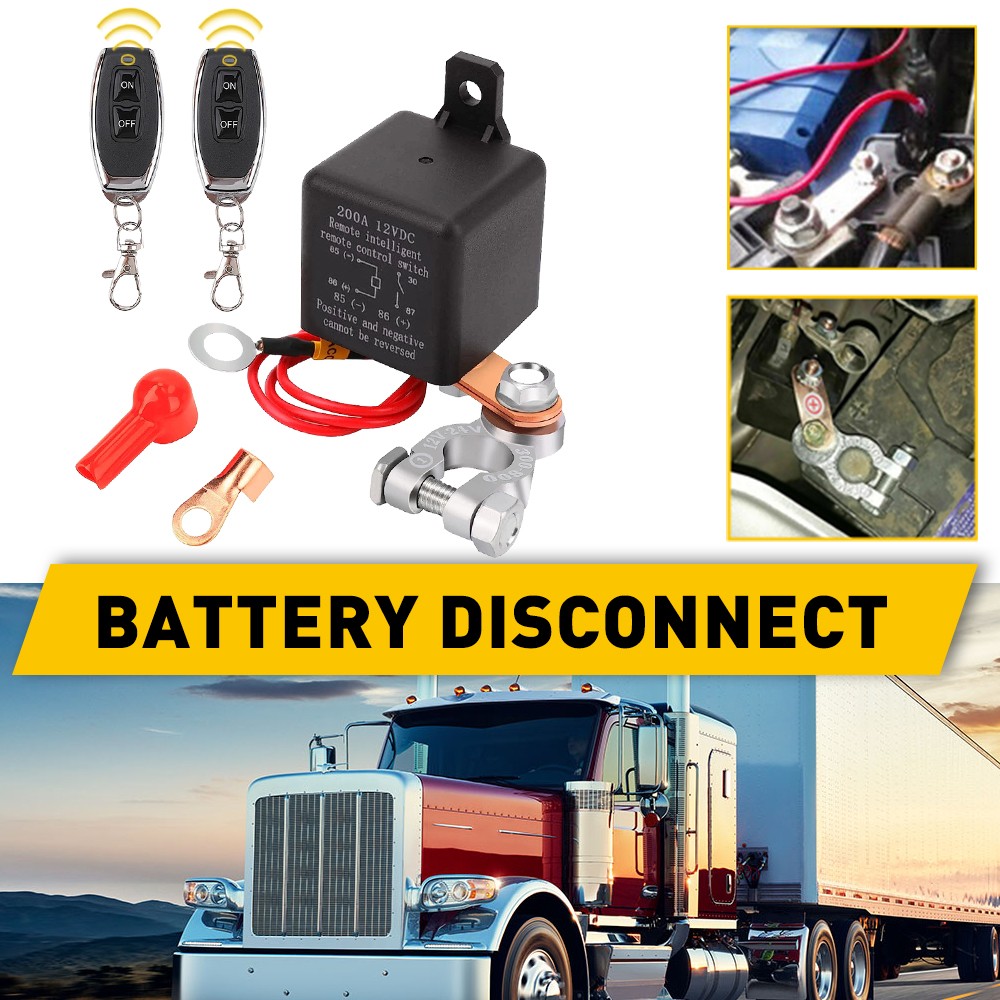 12V Battery Disconnect Switch 500A Start 200A Rated – Anti-Theft w/ 2 Remote