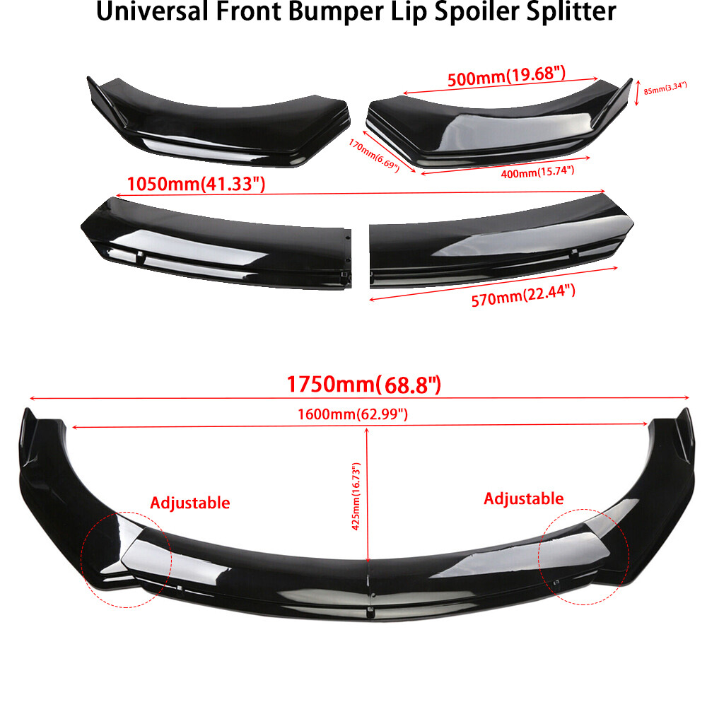 For Mercedes-Benz A180 A200 A220 A250 Front Bumper Lip Spoiler Splitter Black