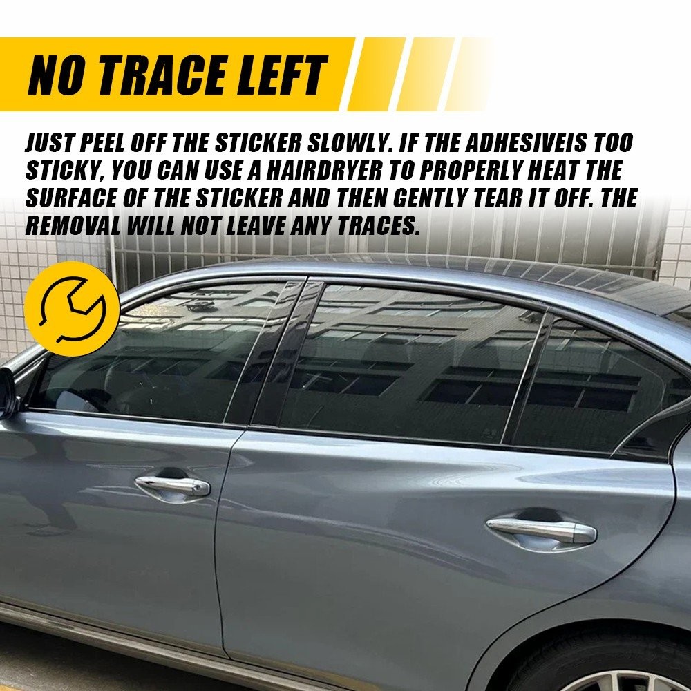 Chrome Delete Blackout Overlay Window Trim for Infiniti Q50 Q50S Sedan 1-10Set