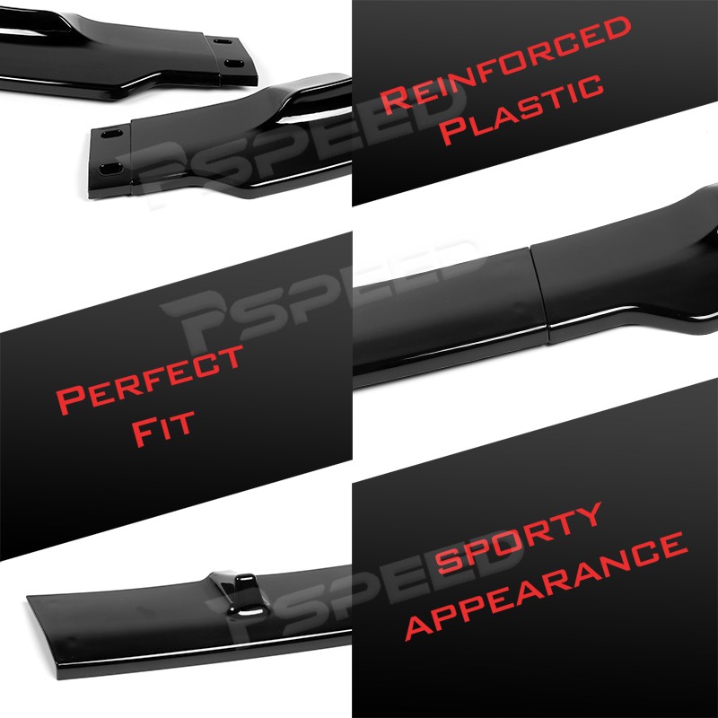 Gloss Black Front Bumper Spoiler Lip Trim For Tesla Model Y STP-Style 2020-2025