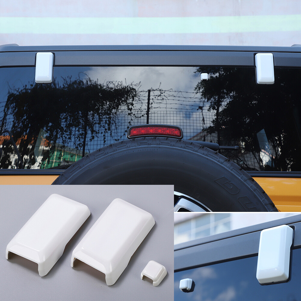 White ABS Tailgate Rear Door Window Glass Hinge Trim Fit For Ford Bronco 2021-23