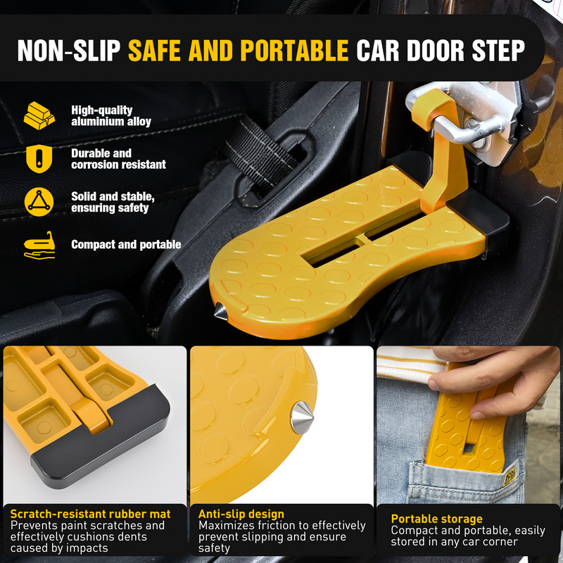 Car Door Step for Roof Access Universal Car Step Hook Max Load 400lbs 2 PCS