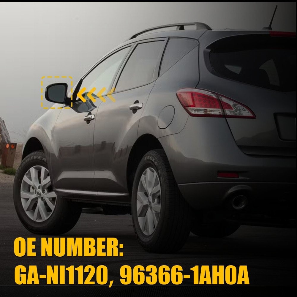 Heated Left Side Mirror Glass with Backing Plate for Nissan Murano 2009-14 1-5X