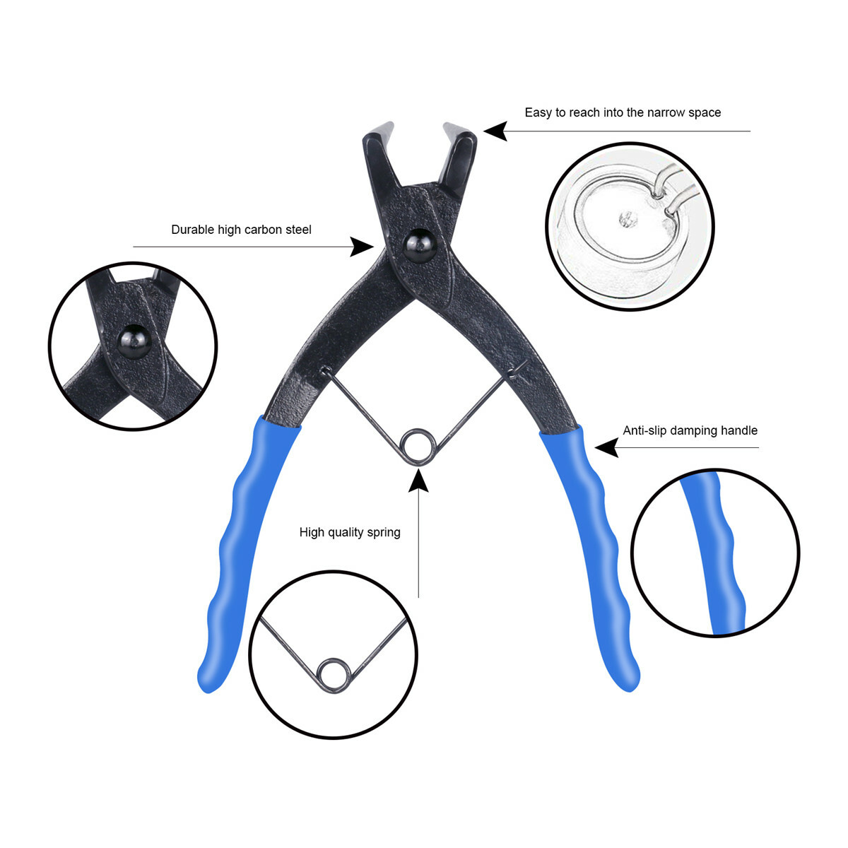 Car Cylinder Snap Ring Plier Big Internal Bent Nose 90° Jaw Retainer C Clip Tool