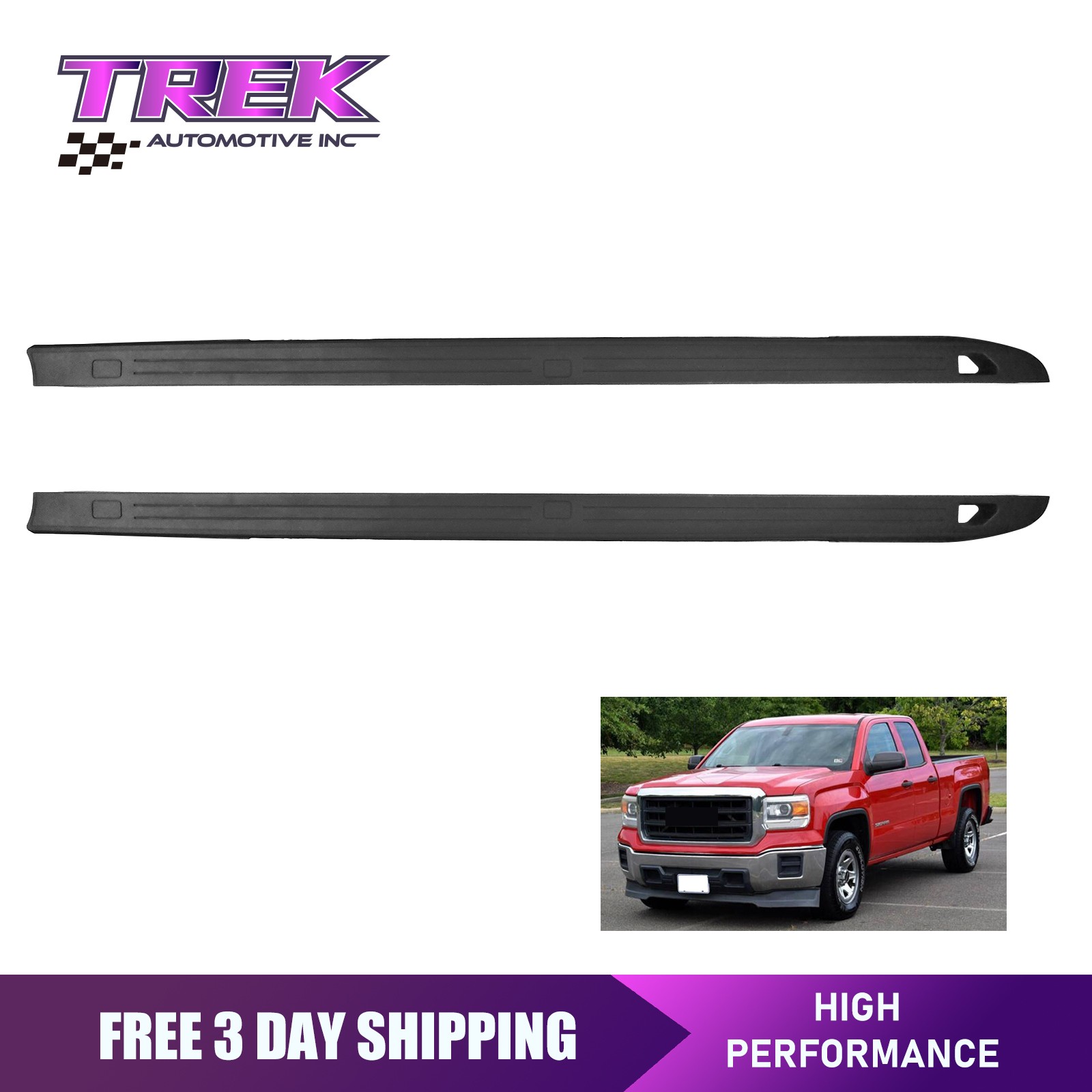 Pair Bed Molding Compatible with 2014-2019 GMC Sierra 1500 2500 HD 3500 HD