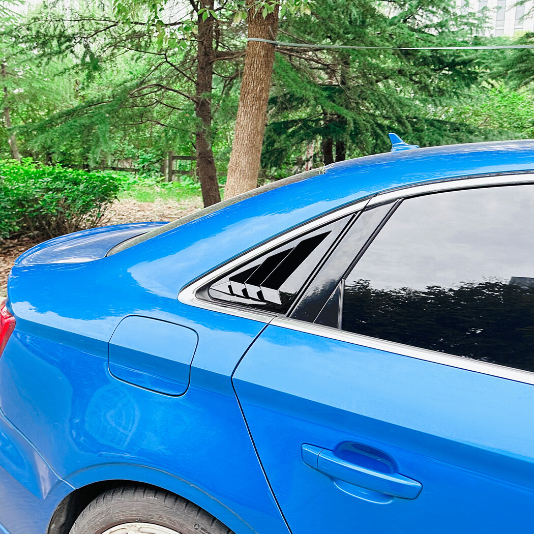 Gloss Black Rear Window Louver Shutter Cover For Audi A3 S3 8V Sedan 2014-2020