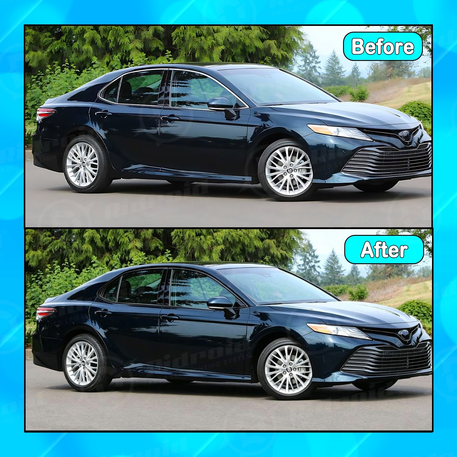 Chrome Delete Blackout Overlay For 2018-24 Toyota Camry Window Trim Left+Right