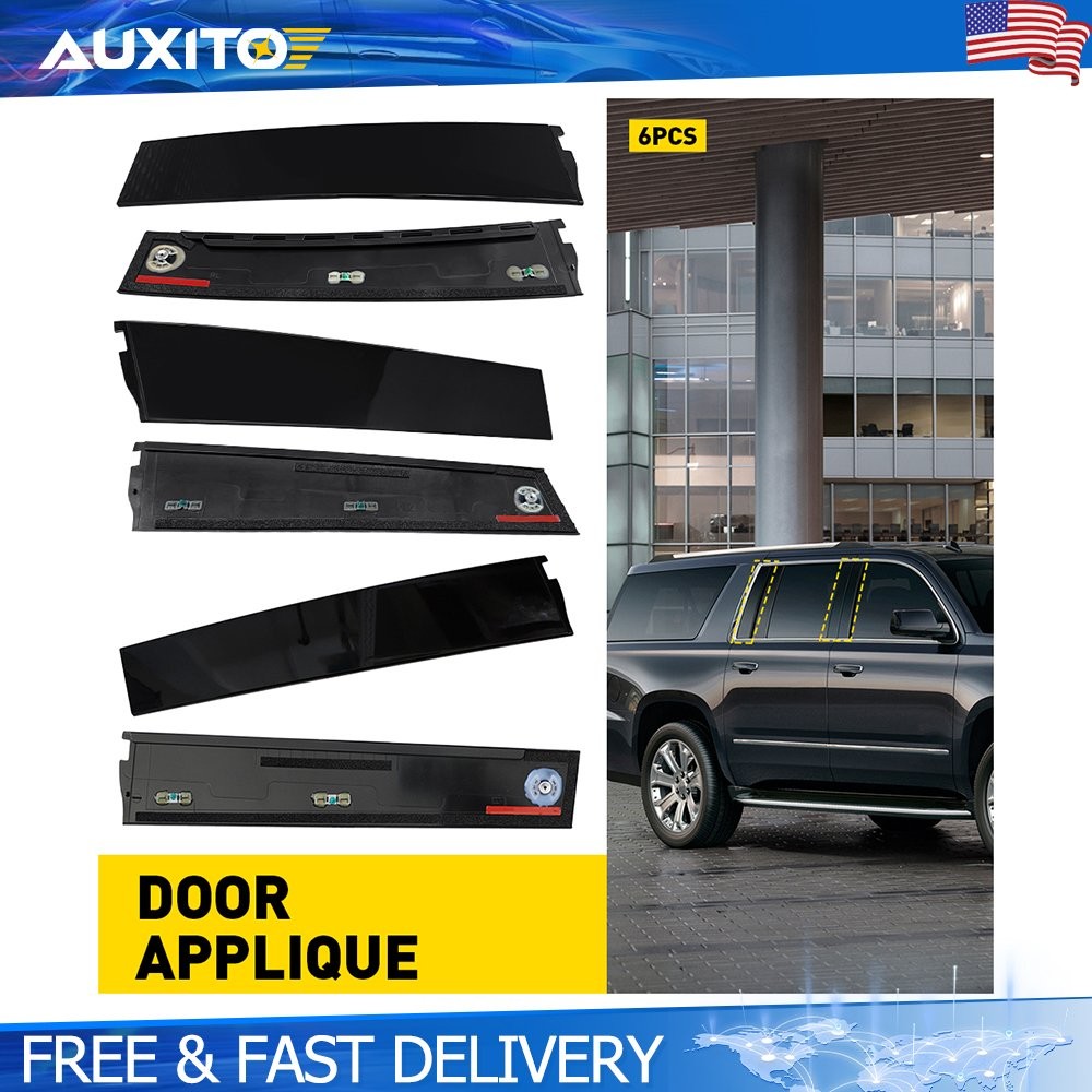6PCS Front Rear Forward Rearward Door Molding For Tahoe Suburban Yukon Escalade