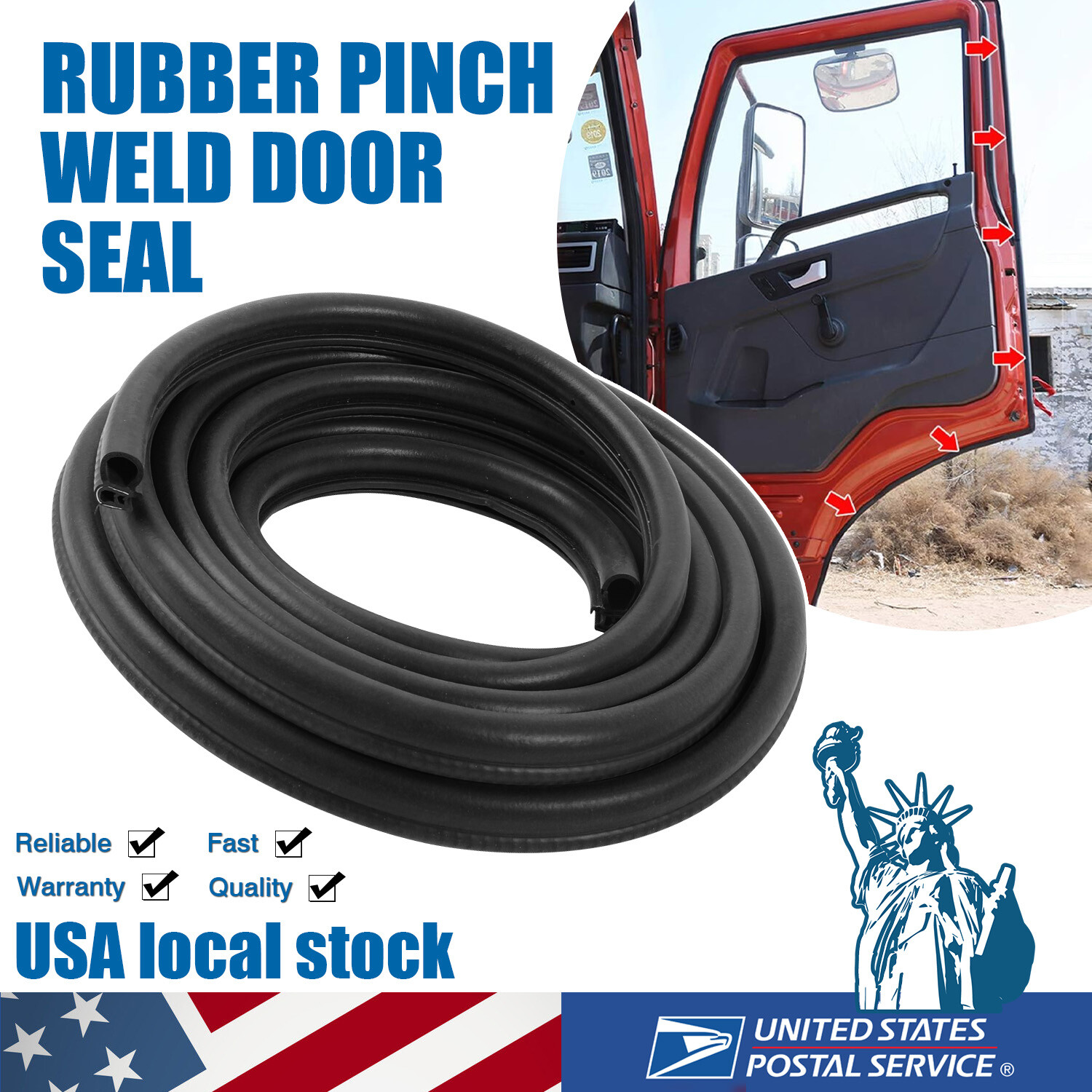 6M Universal U Shape Rubber Car SUV Seal Weather Strip Door Edge Moulding Trim
