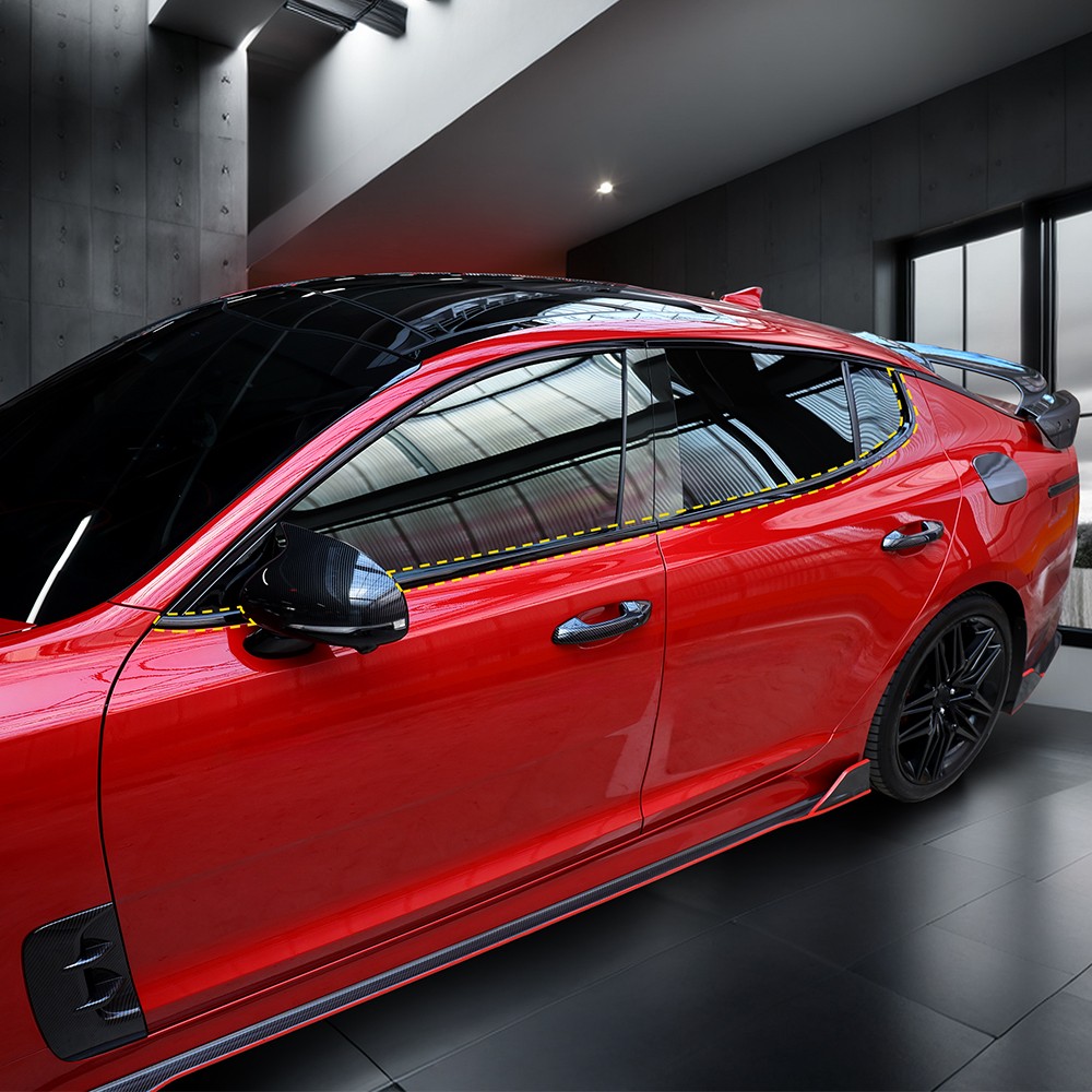 Tuning ABS Window Decorative Strip Cover Trim Moulding For Kia Stinger 2018-2023