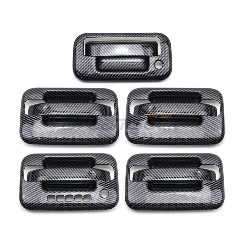 For Ford F150 2004-2014 Door + Tailgate Handle Cover Carbon Fiber Look W/ KeyPad