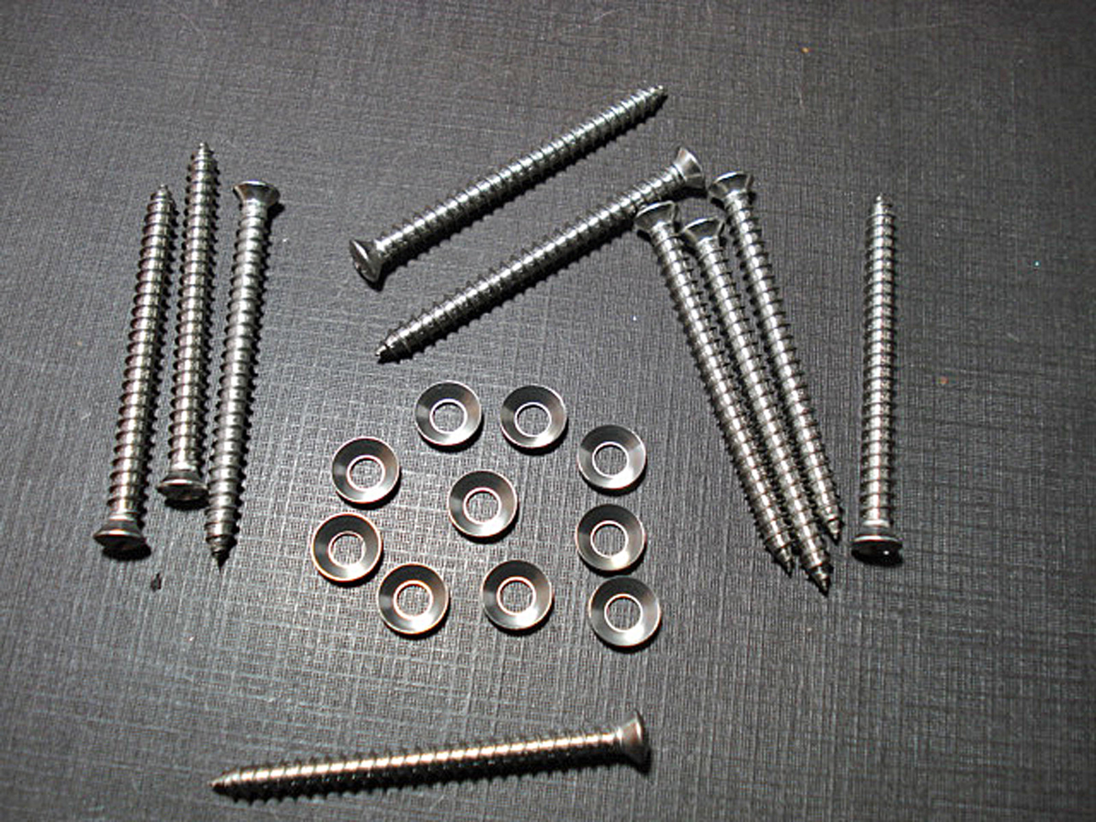 10pc #8 x 2″ w/#6 head stainless garnish moulding trim screws flush washers Ford