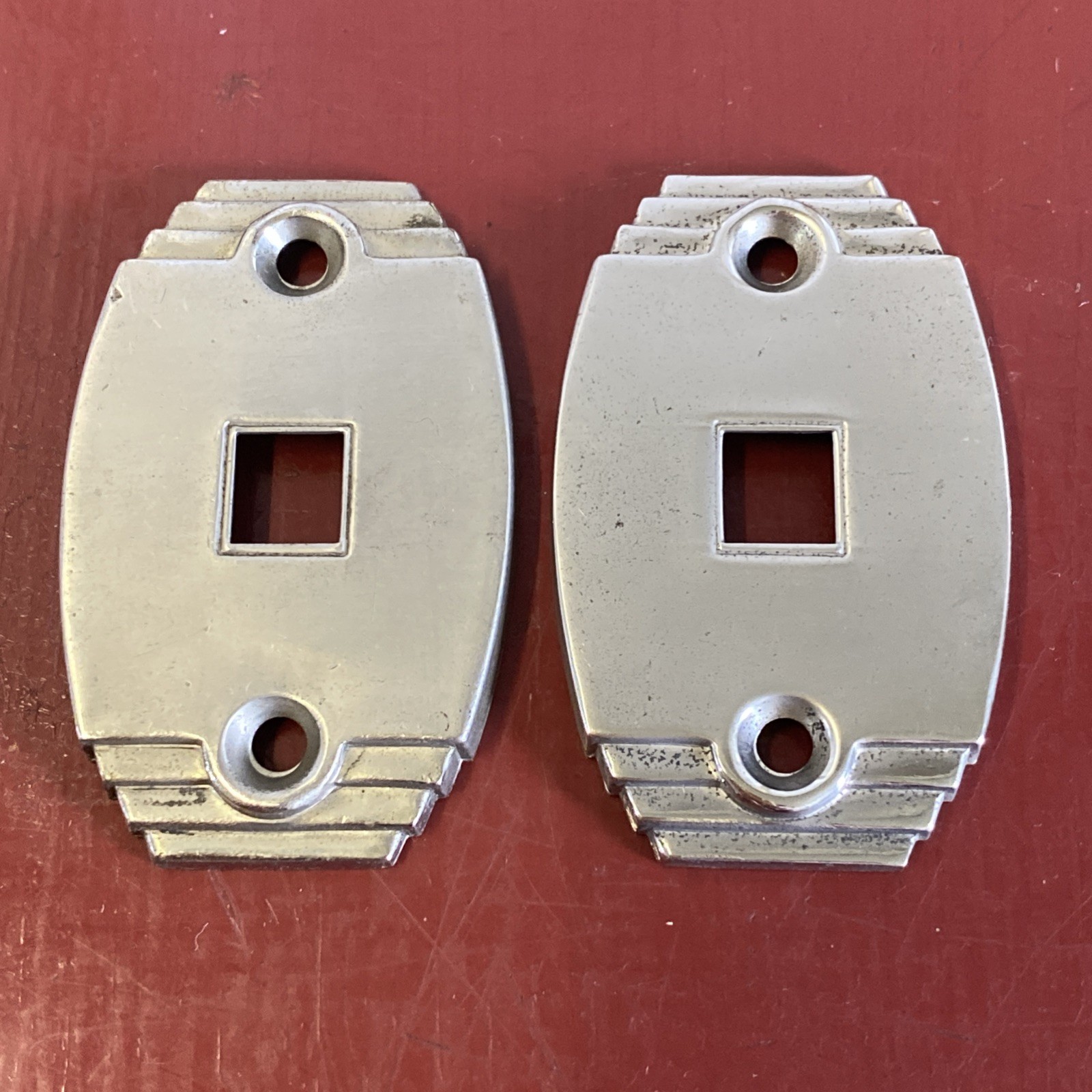 1930 s 1940 s COURTESY DOME LIGHT SWITCH ESCUTCHEON PAIR VINTAGE INTERIOR TRIM
