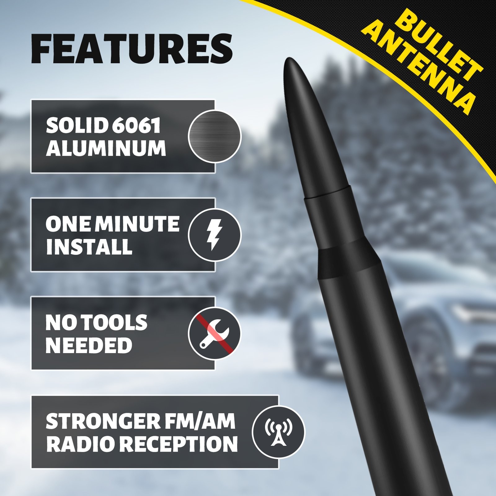 5.3″/4.7″/7″/9″/13″ Car Antenna Mast FM/AM For GMC Sierra 2500 HD 2001-2025