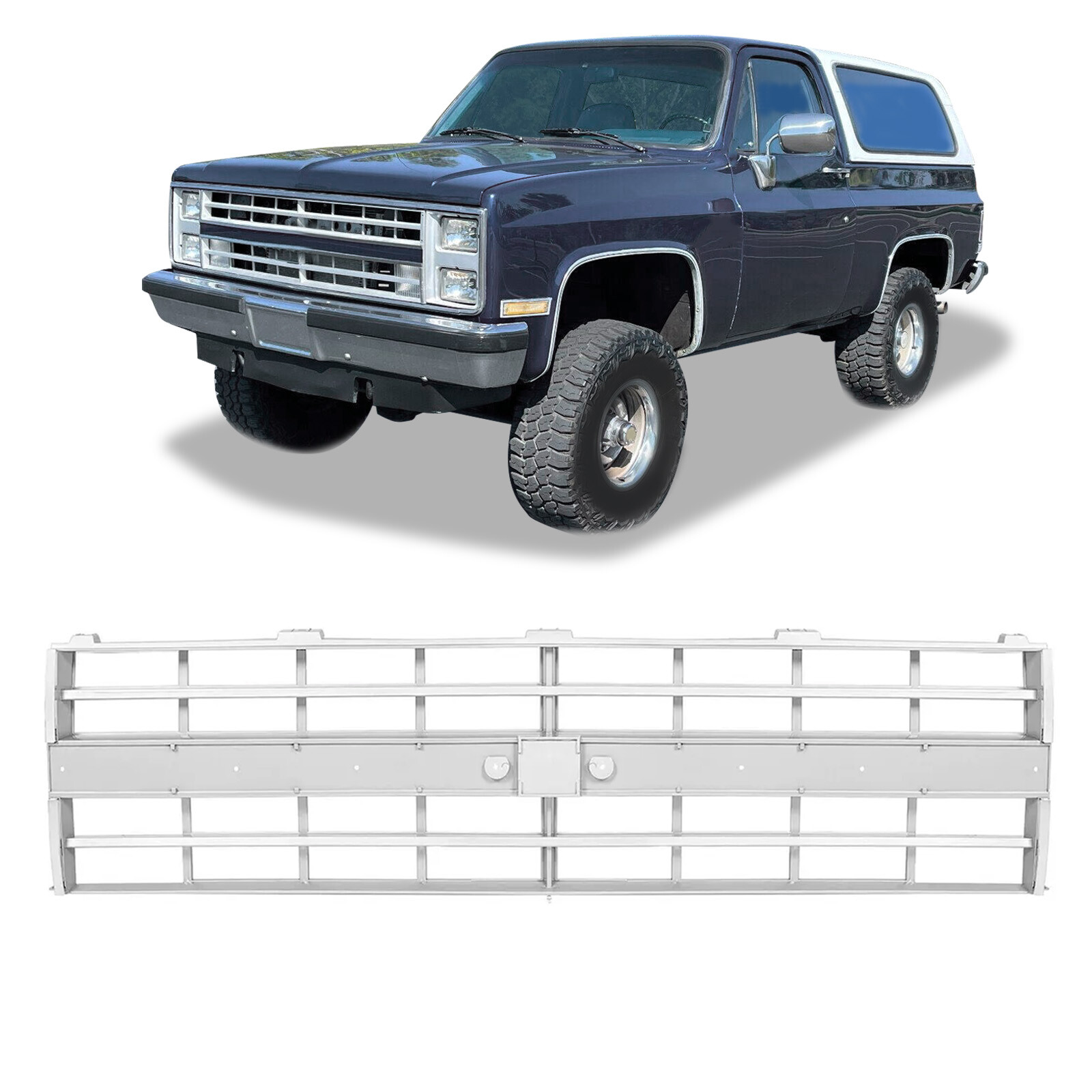 Silvery Grille Assembly For Chevrolet C10 Suburban K5 Blazer 1985-1988 #15554911