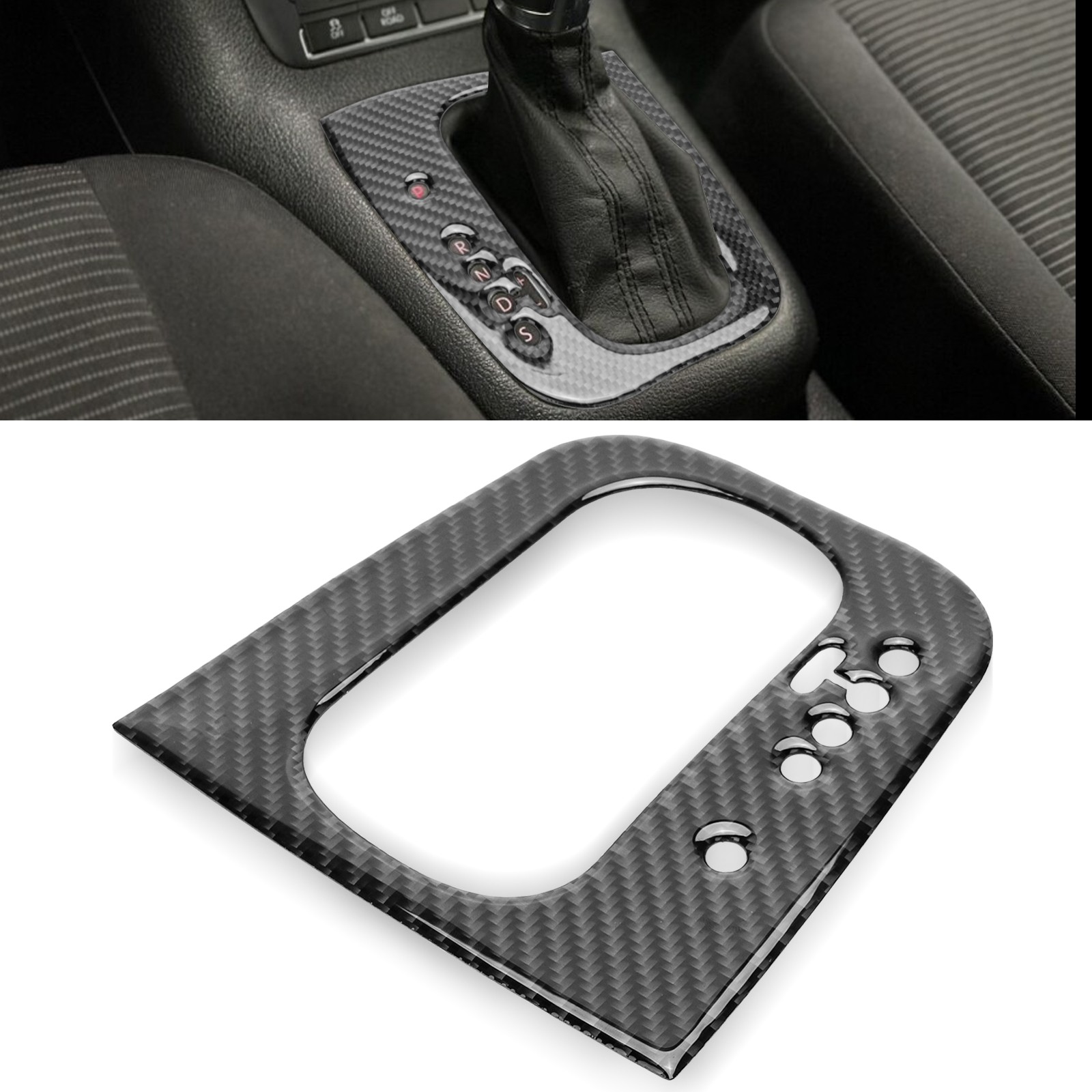 Carbon Fiber Gear Shift Panel Cover Trim For Volkswagen Golf 6 MK6 GTI 2006-2012