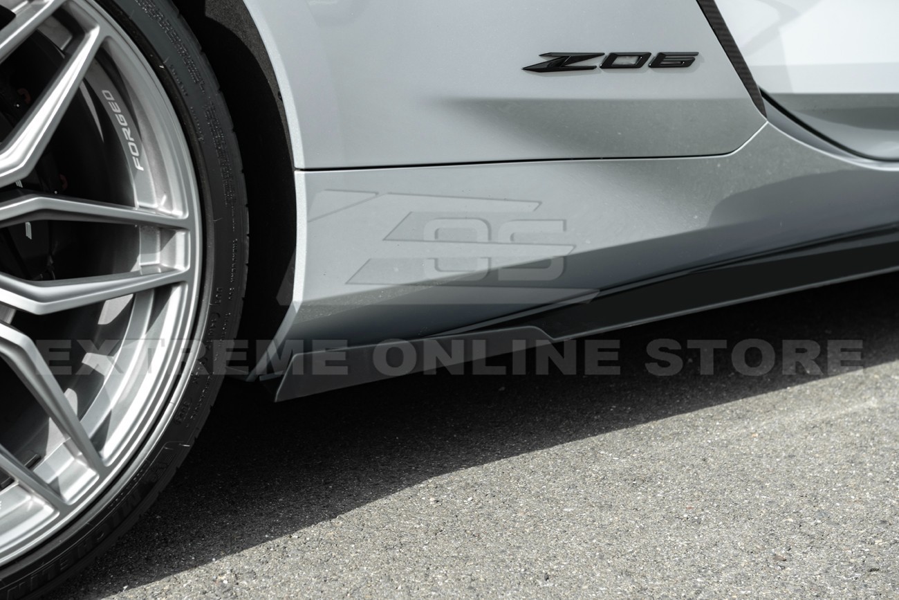For 23-Up Corvette C8 Z06 | EOS Performance MATTE BLACK Side Skirts Extension