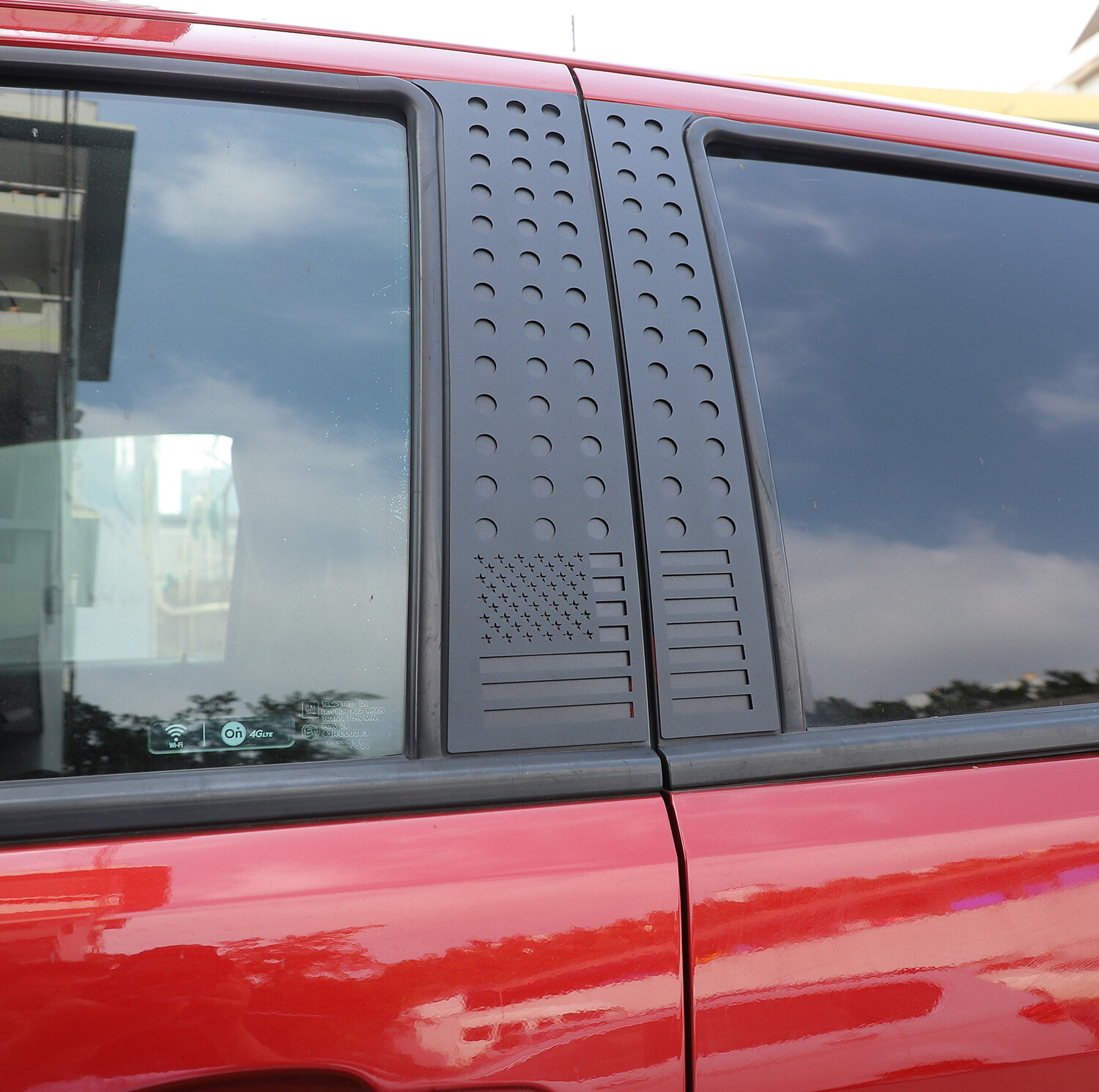 Alloy US Flag Style Window Pillar Posts Cover For Chevy Colorado/GMC Canyon 14+