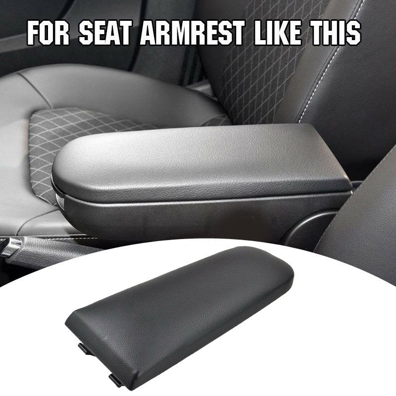 Interior Armrest Cover Inner Black PU Leather Auto ABS Plastic 1999-2005