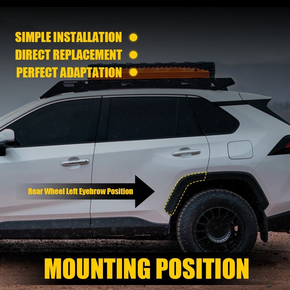 Left Rear Door Flare Arch Trim Molding For 2019-2022 Toyota RAV4 75062-0R010
