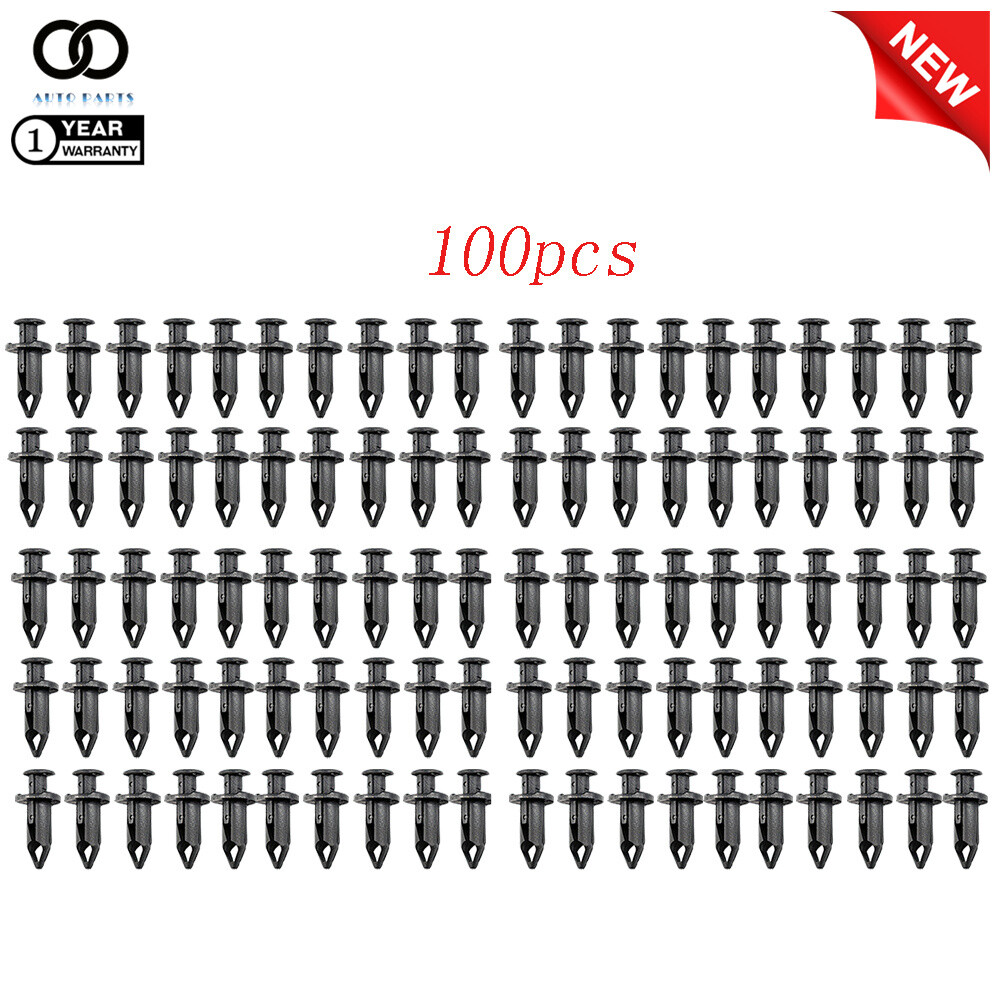 Set Of 100 ATV Retainer Clips 8mm Push Pin Splash Guard Body Panel Fit For Honda