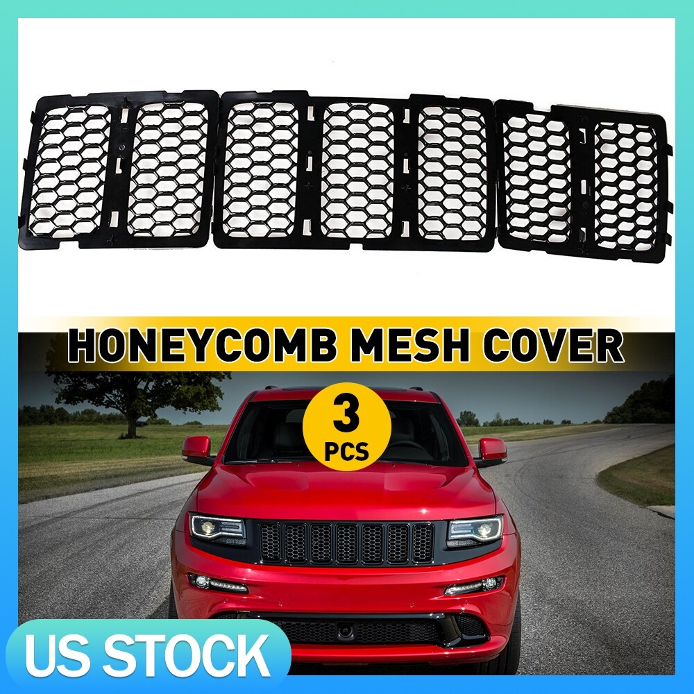 3PCS Mesh Honeycomb Insert Grill For 2014-2016 Jeep Grand Cherokee 68143074AD