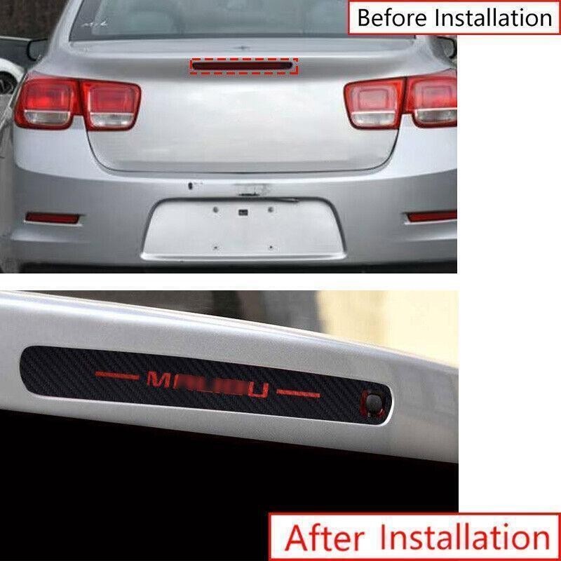 For Chevrolet Malibu 2013-2015 Leather Carbon Fiber Tail High Brake Light Cover
