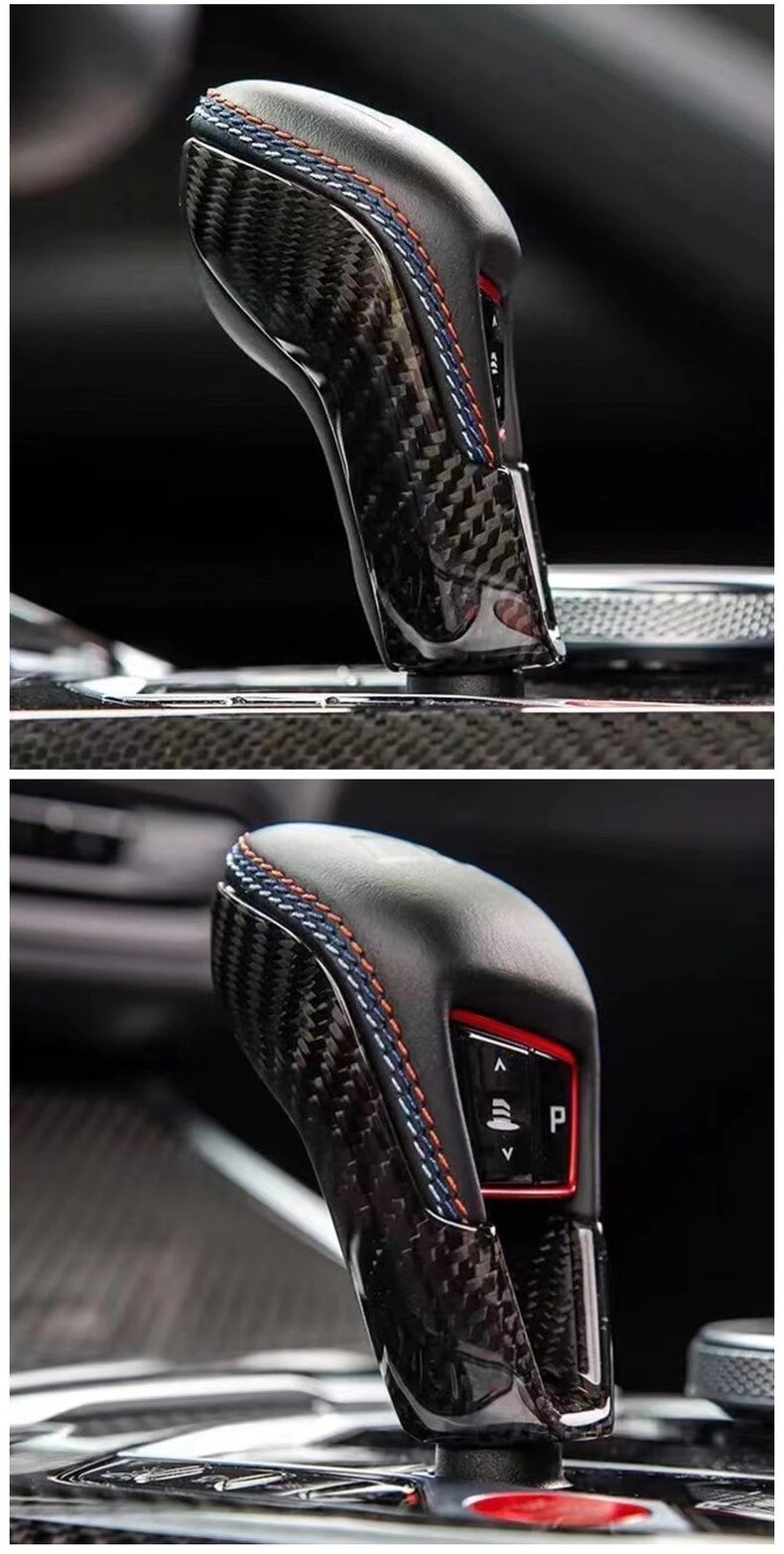 Real Carbon Fiber Gear Shift Knob Cover For BMW M2 M3 M4 G80 G82 F95 F96 F97 F98