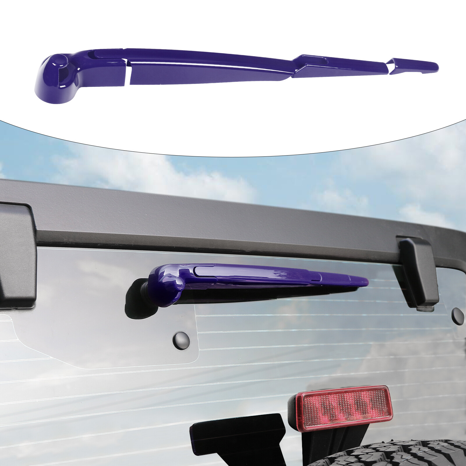 Purple Rear Window Back Wiper Cover Trim Accessories for Jeep Wrangler JK 07-17