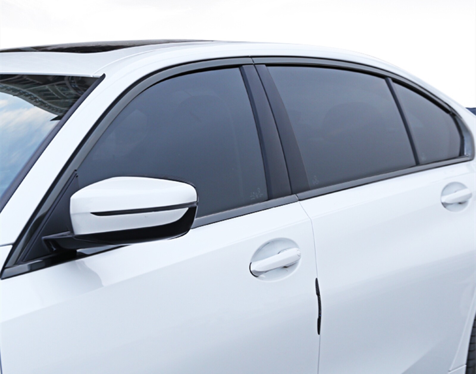 Titanium Black Stainless Steel Window Decor Strip For BMW 3 Series G20 2019-2023