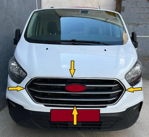 Front Grille Outer Frame Trim Chrome Cover For CUSTOM 2018-2023 4 PCS S.STEEL