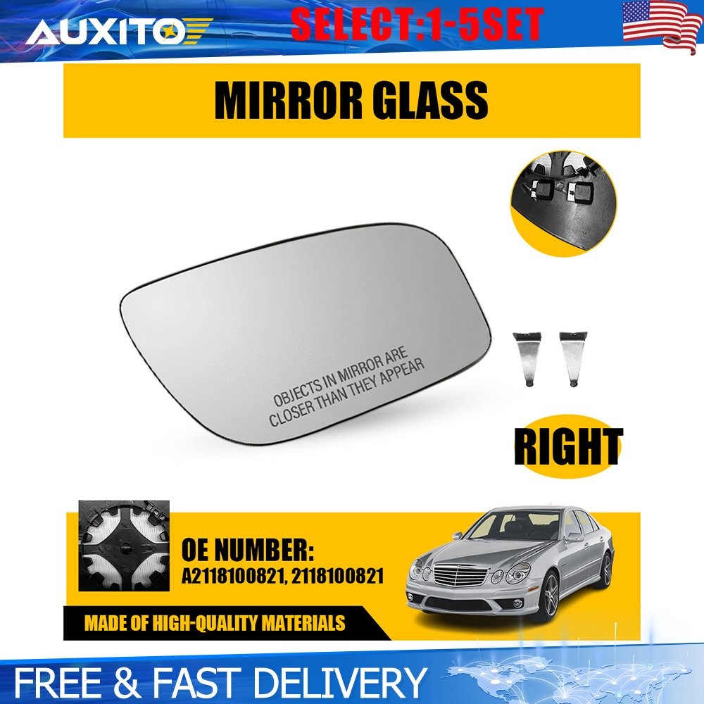 Fit 07-09 Mercedes-Benz E Class W211 E320 E350 Right Heated Mirror Glass 1-5X